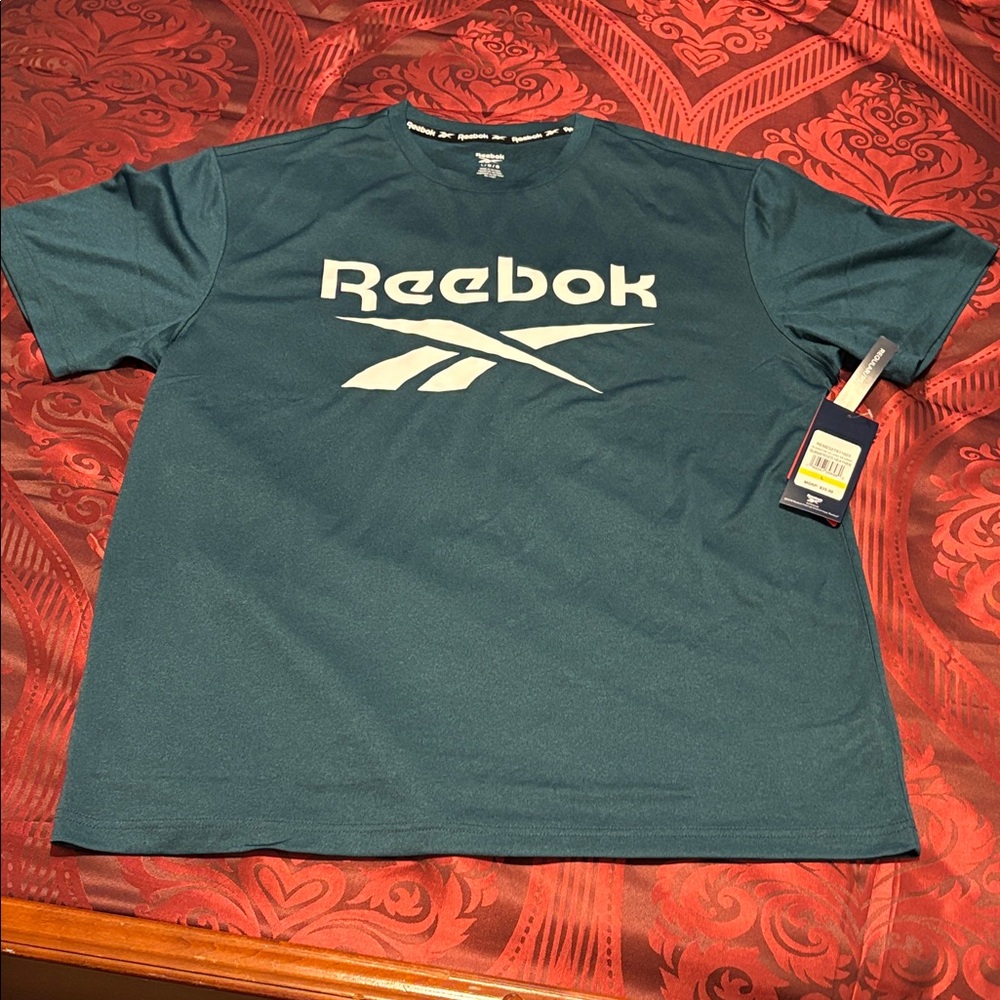 Reebok Men's Deep Teal Short Sleeve Tee L